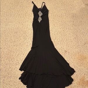 Roberto Cavalli Elegant Silk Black Evening Gown size 46